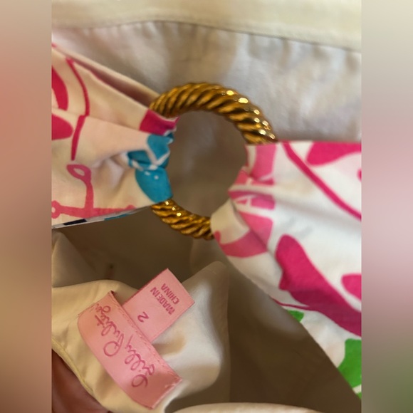 Lilly Pulitzer Rock The Boat Strapeless Dress with Gold Ring back size 2 EUC - Picture 4 of 4
